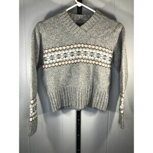 Vintage Abercrombie & Fitch Shetland Wool Nordic Zip Sweater Women's Size XS